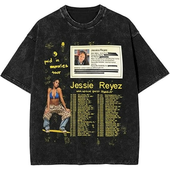 Jessie Reyez Tour 2025 T-shirt Vintage Oversized Summer Fashion Cool Short Sleeved Top