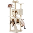 thumbnail image 1 of JessieMal 70in Multi-Level Cat Tree Tall Cat Tower Cat Furniture with Condo, Scratching Posts & Dangling Ball for Indoor Cats Activity Center, Beige, 1 of 9