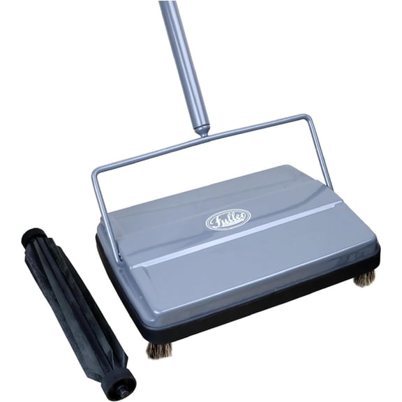 JessieMal Electrostatic Carpet & Floor Sweeper with Additional Rubber Rotor - 9" Cleaning Path - Lightweight - Ideal for Crumby & Wet Messes - Works On Carpets & Hard Floor Surfaces (Gray)