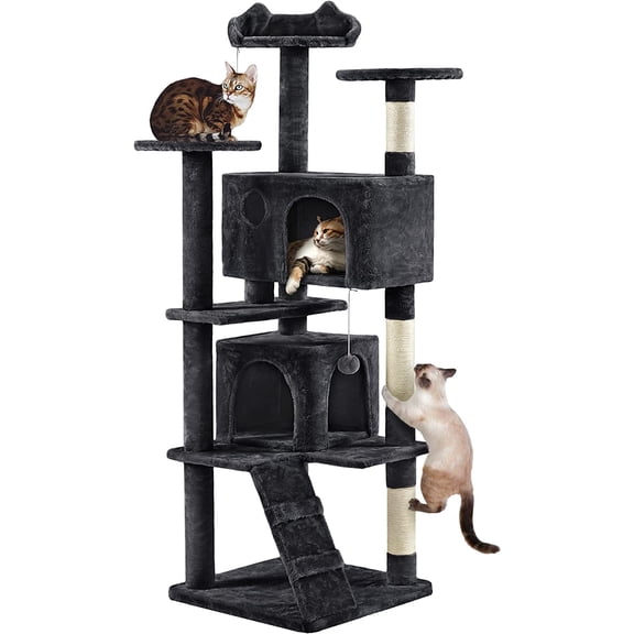 JessieMal Multi-Level Cat Tree for Large Cats, with Cozy Condos for Indoor Cats