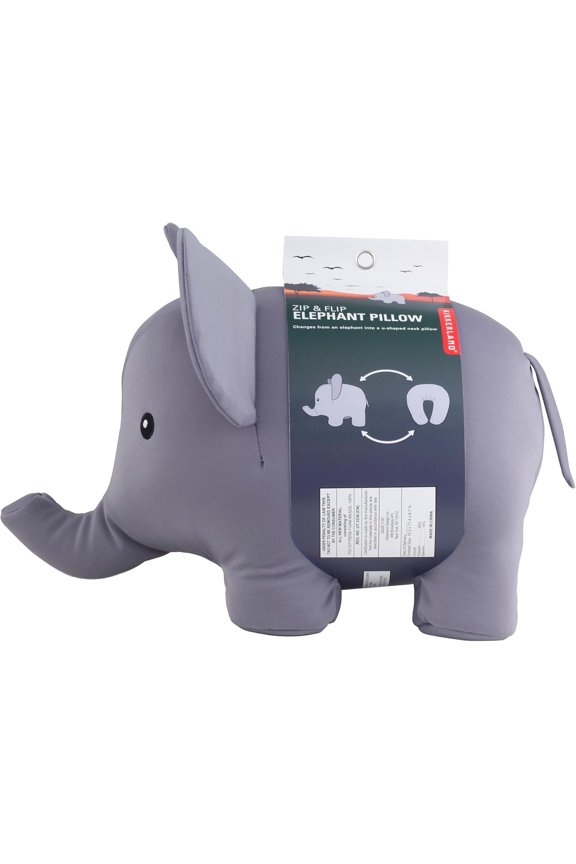 Springg Zip & Flip Travel Pillow Micro Bead Head Rest for Planes and Travel Elephant