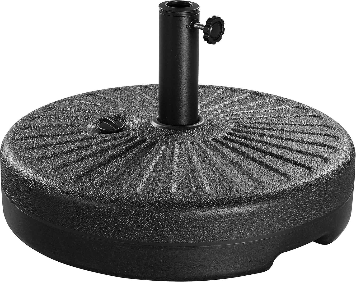 JessieMal Umbrella Base 85.7lbs Round Water & Sand Filled Patio Outdoor Umbrella Stand with Steel Umbrella Holder Suit for Dia 1.5'' or 1.9'' Umbrella Pole, Black