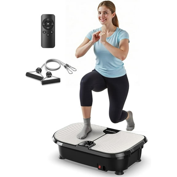 JessieMal Vibration Plate Exercise Machine, 400 LBS Capacity Vibration Plate for Lymphatic Drainage, Max Space for Whole-Body Workout & Relaxation at Home