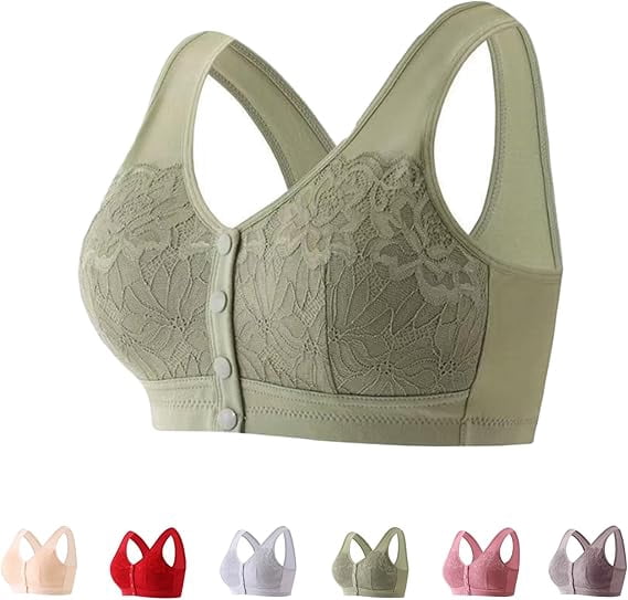 Jessmate Bra for Seniors, Emmabra Comfortable Front Button Wireless Shaping Bra, Push up Adjustable Wireless Bras