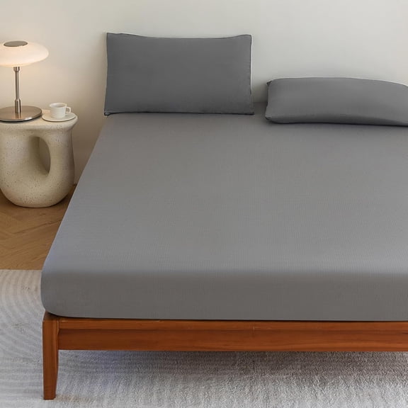 Jessrydo Grounding Sheets Full Size 90% Organic Cotton + 10% Pure Silver 16" Deep Pocket Fitted Sheet Full Earth Connecting Grounded Bed Sheet for Improved Sleep & Wellness (Gray, Full)