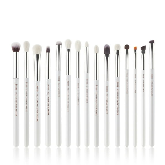 Jessup 15Pcs Eye Makeup Brushes Set Eyeshadow Cosmetic Tool White/Silver T237