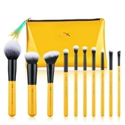 Jessup Essential Makeup Brushes Set 10pcs with Cosmetic Bag Foundation Eye Shadow T276