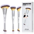 thumbnail image 1 of Jessup Face Makeup Brush Set 3pcs Double Sided Makeup Brushes for Foundation Contour Blush Highlight Concealer, Cruelty Free Cosmetic Tools Quiet Gray T521, 1 of 6