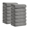 thumbnail image 1 of Jessy Home 12 Pack Dark Gray Hand Towel Set 16"x31" Soft Highly Absorbent Quick Dry Bathroom Towels 600 GSM Microfiber Plush Towels, 1 of 6