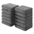 thumbnail image 1 of Jessy Home 12 Pack Dark Gray W Stripe Washcloths for Bathroom 13"x13" Ultra Soft Hand Face Towels, 1 of 7