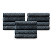 Jessy Home 12 Pack Dark Gray Washcloths for Bathroom 13x13 Inch Ultra Soft Hand Face Towels