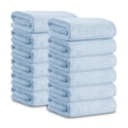 thumbnail image 1 of Jessy Home 12 Pack Light Blue Hand Towel Set 16"x31" Soft Highly Absorbent Quick Dry Bathroom Towels 600 GSM Microfiber Plush Towels, 1 of 7