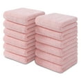 thumbnail image 1 of Jessy Home 12 Pack Pink W Stripe Washcloths for Bathroom 13x13 Inch Ultra Soft Hand Face Towels, 1 of 7