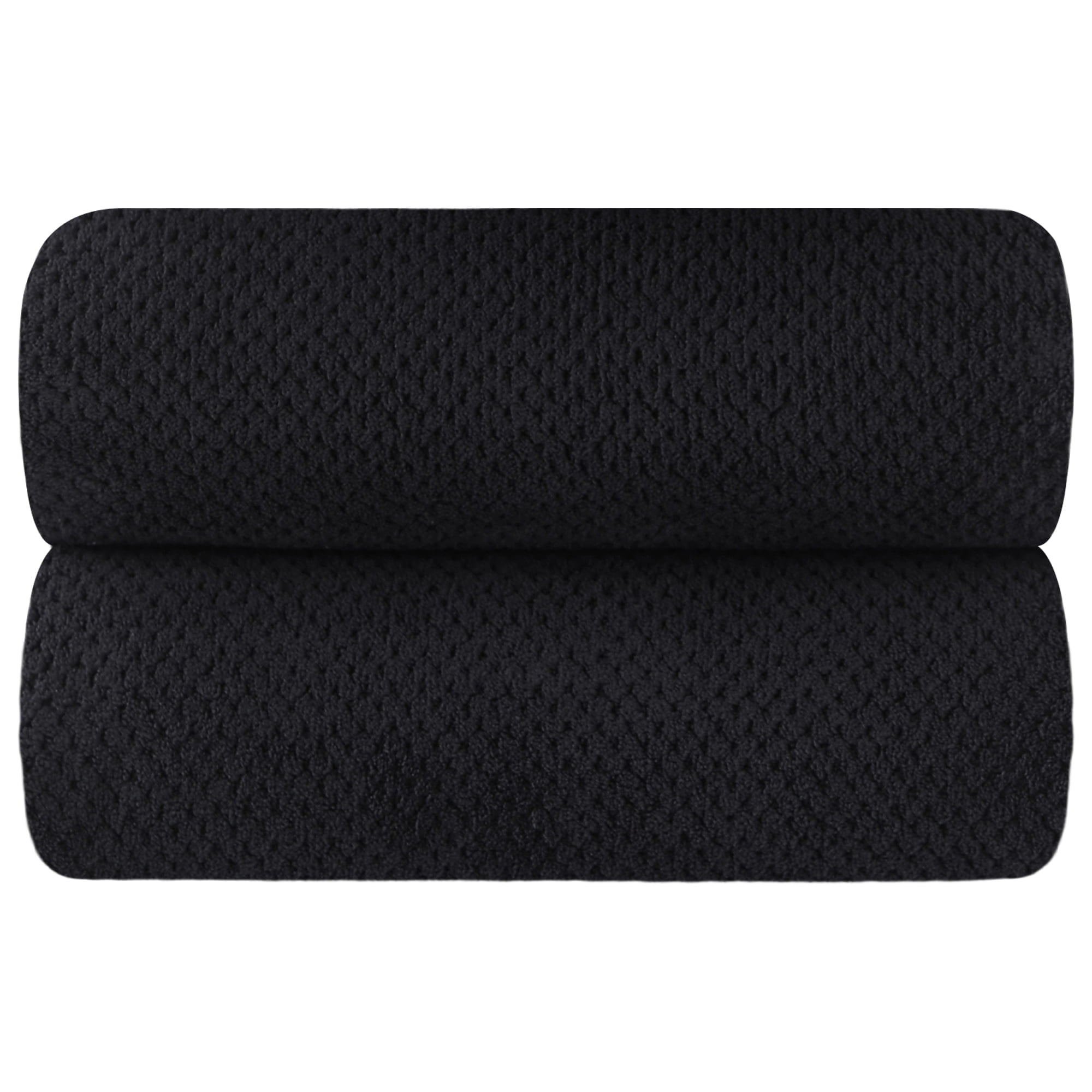 Jessy Home 2 Pack-16"x31" Black Hand Towels Set Ultra Soft 200 GSM Hand Towel Set