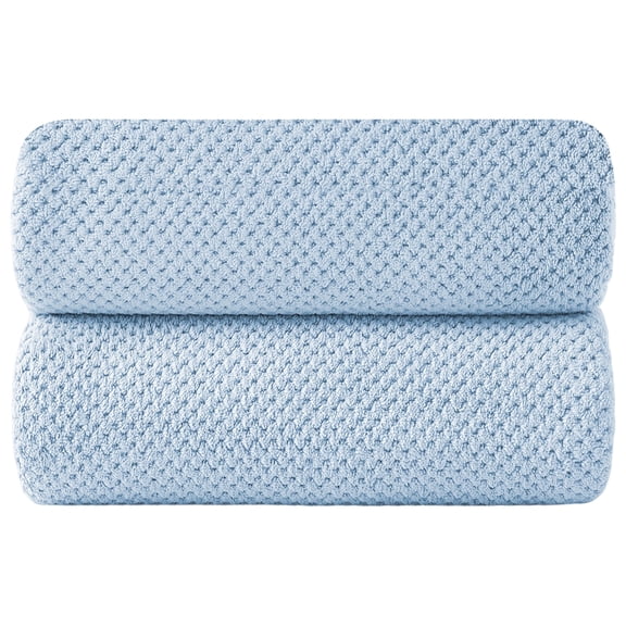 Jessy Home 2 Pack-16"x31" Blue Hand Towels Set Ultra Soft 200 GSM Hand Towel Set