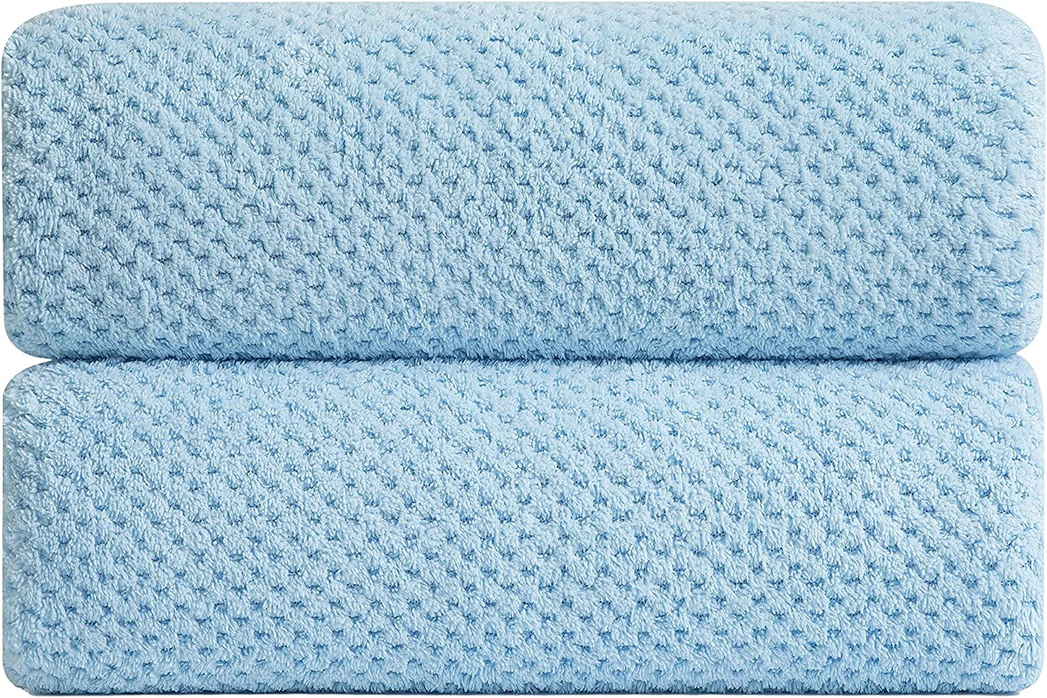 Jessy Home 2 Pack 16"x31" Blue Hand Towels Set Ultra Soft Cozy Towels 600 GSM Plush Towel Set