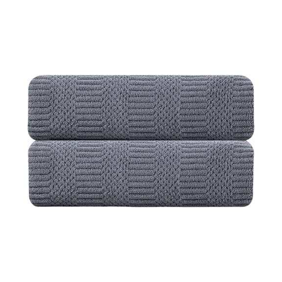 Jessy Home 2 Pack Dark Gray Hand Towel Set 16"x31" Soft Highly Absorbent Quick Dry 200 GSM Hand Towels