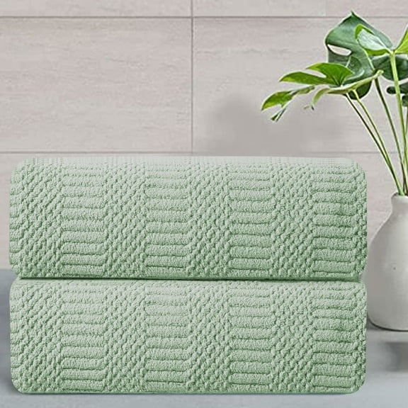 Jessy Home 2 Pack Light Green Hand Towel Set 16"x31" Soft Highly Absorbent Quick Dry 200 GSM Hand Towels