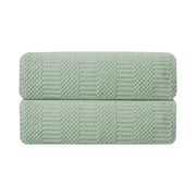 Jessy Home 2 Pack Light Green Hand Towel Set 16"x31" Soft Highly Absorbent Quick Dry 200 GSM Hand Towels