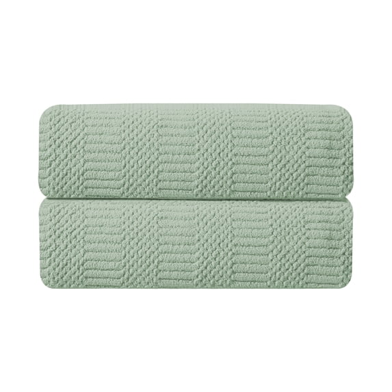 Jessy Home 2 Pack Light Green Hand Towel Set 16"x31" Soft Highly Absorbent Quick Dry 200 GSM Hand Towels