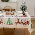 thumbnail image 1 of Jessy Home 2 Pack Xmas Tablecloth Reindeer Christmas Decoration Table Cloth Rectangle 55”x86” Washable Wrinkle Resistant Winter Table Cover for Holiday Party Home Indoor Outdoor, 1 of 6