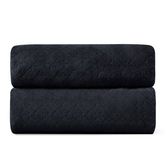 Jessy Home 2 Piece Black Hand Towels Set Pattern Hand Towel Set