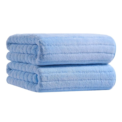 Jessy Home 2 Pack Blue Stripe Hand Towels Set