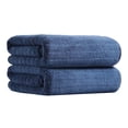 thumbnail image 1 of Jessy Home 2 Pack Navy Blue Stripe Hand Towels Set, 1 of 8