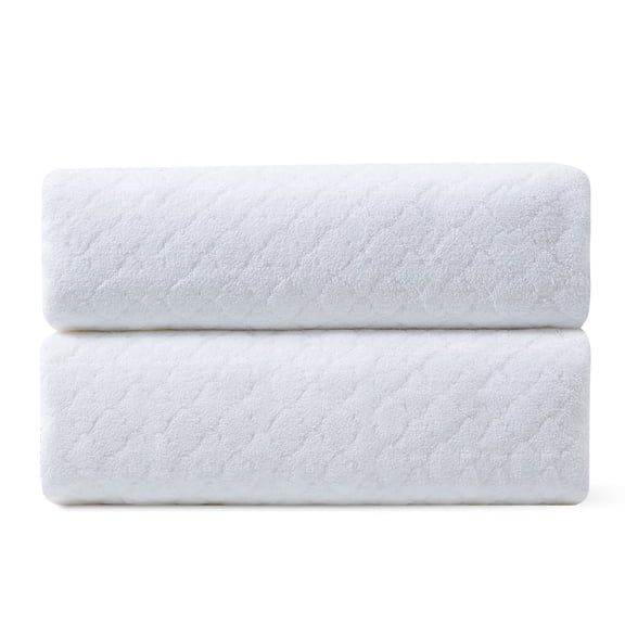 Jessy Home 2 Piece White Hand Towels Set Pattern Hand Towel Set