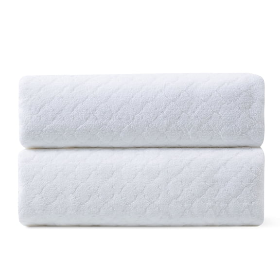 Jessy Home 2 Piece White Hand Towels Set Pattern Hand Towel Set