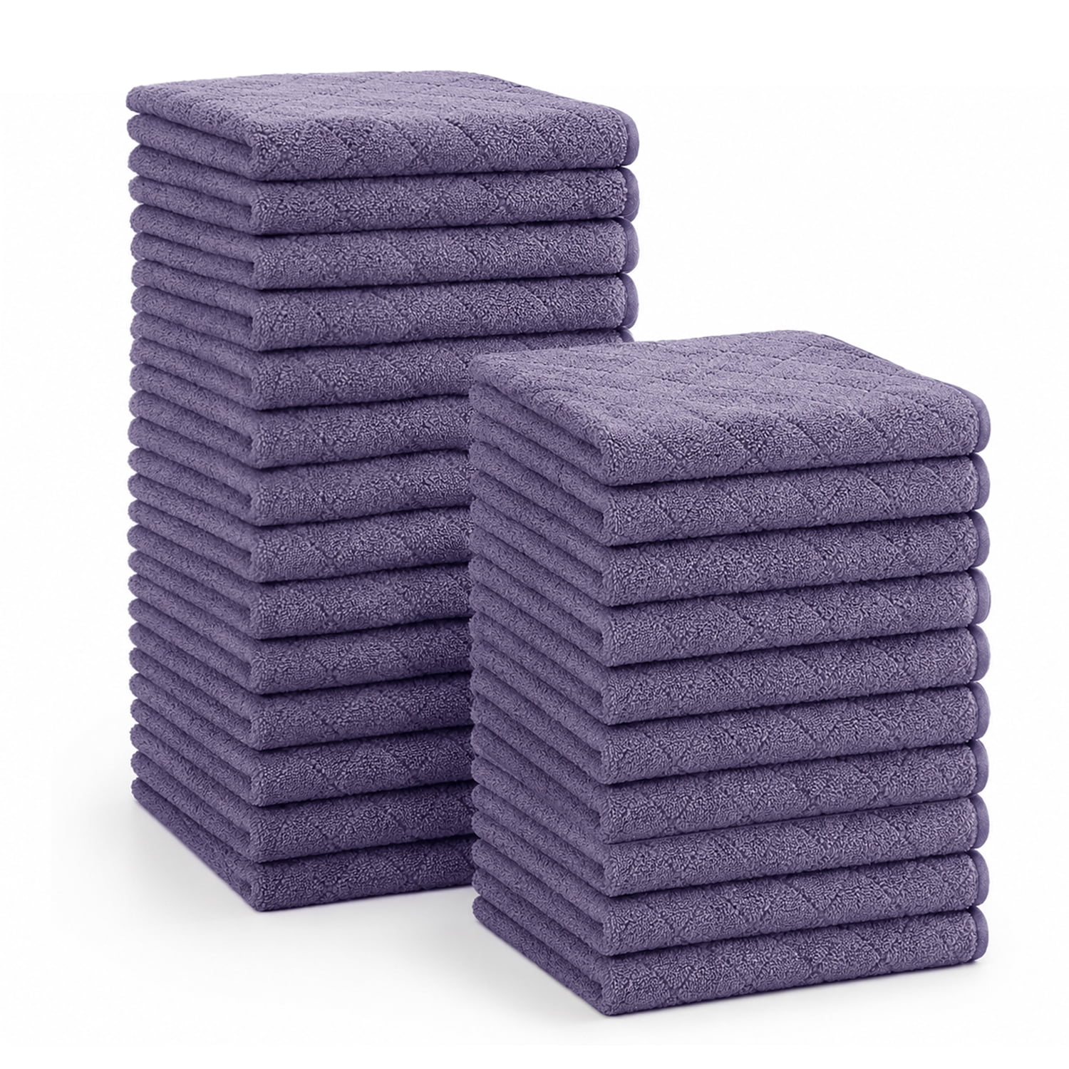 Jessy Home 24 Pack Dark Purple Washcloths for Bathroom 13x13 Inch Ultra Soft Hand Face Towels