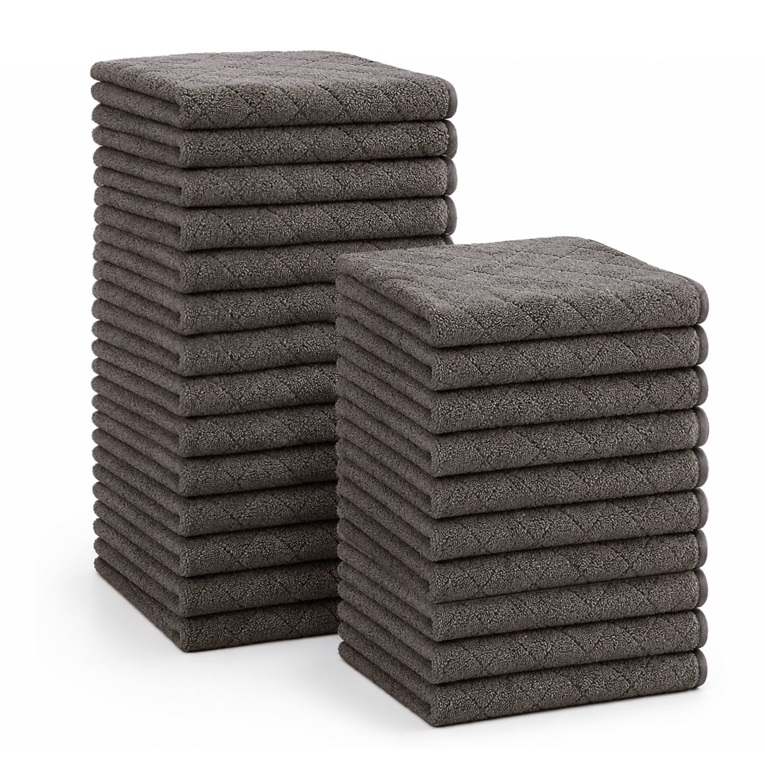 Jessy Home 24 Pack Coffee Washcloths for Bathroom 13x13 Inch Ultra Soft Hand Face Towels
