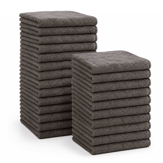 Jessy Home 24 Pack Coffee Washcloths for Bathroom 13x13 Inch Ultra Soft Hand Face Towels