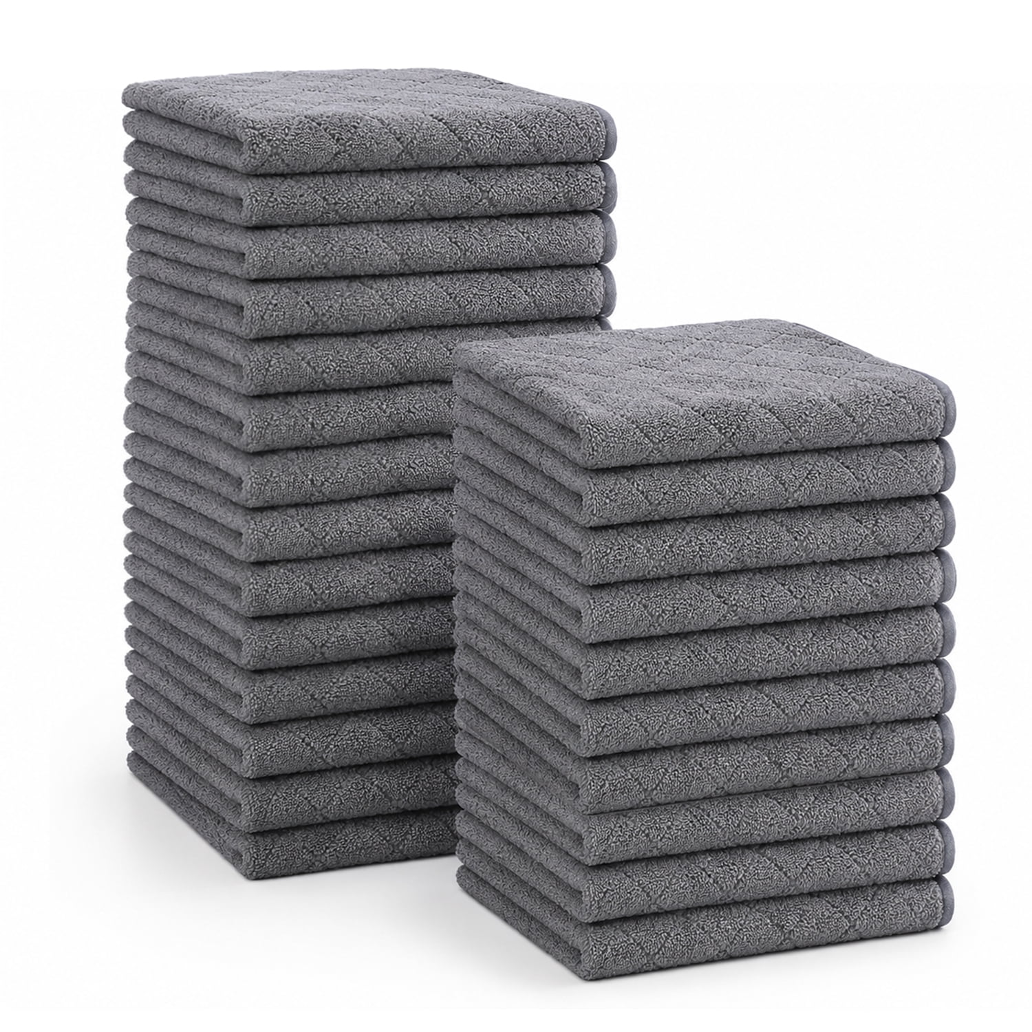 Jessy Home 24 Pack Dark Gray Washcloths for Bathroom 13x13 Inch Ultra Soft Hand Face Towels
