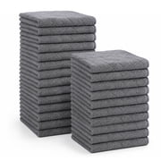 Jessy Home 24 Pack Dark Gray Washcloths for Bathroom 13x13 Inch Ultra Soft Hand Face Towels