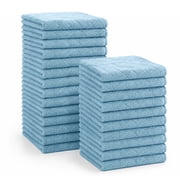 Jessy Home 24 Pack Turquoise Washcloths for Bathroom 13x13 Inch Ultra Soft Hand Face Towels