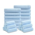 thumbnail image 1 of Jessy Home 24 Pack Light Blue Stripe Washcloths for Bathroom 13x13 Inch Ultra Soft Hand Face Towels, 1 of 9