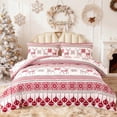 thumbnail image 1 of Jessy Home 3 Piece King Christmas Comforter Set Christmas Quilt Snowflake Deer Xmas Bedding Set Microfiber Patchwork Bedspread Christmas Gifts, 1 of 10