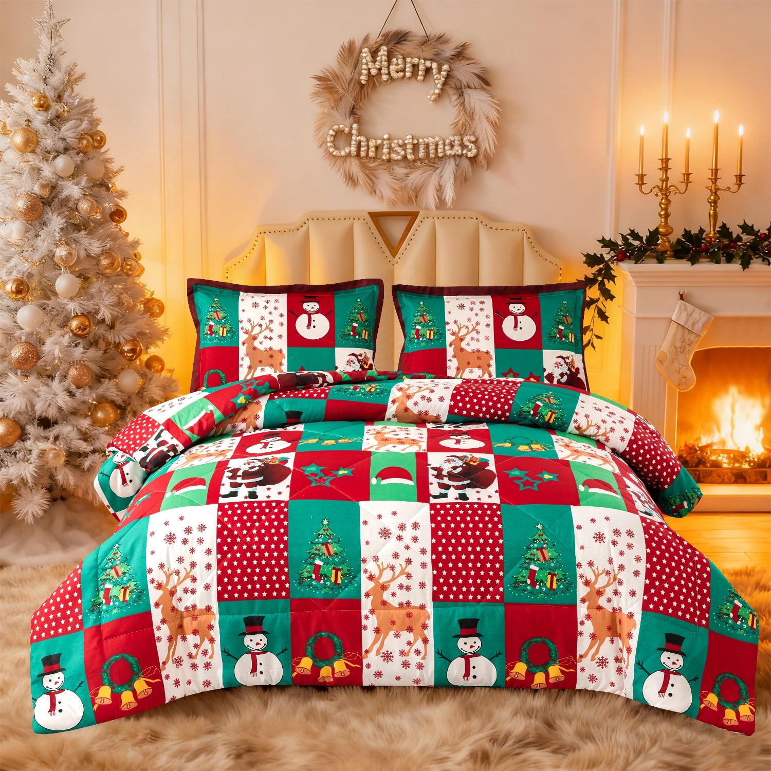 Queen Christmas Comforter Sets