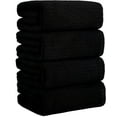 thumbnail image 1 of Jessy Home 4 Pack Black Stripe Large Bath Towels Set Oversized Microfiber Bath Sheet Soft Towel Set, 1 of 10