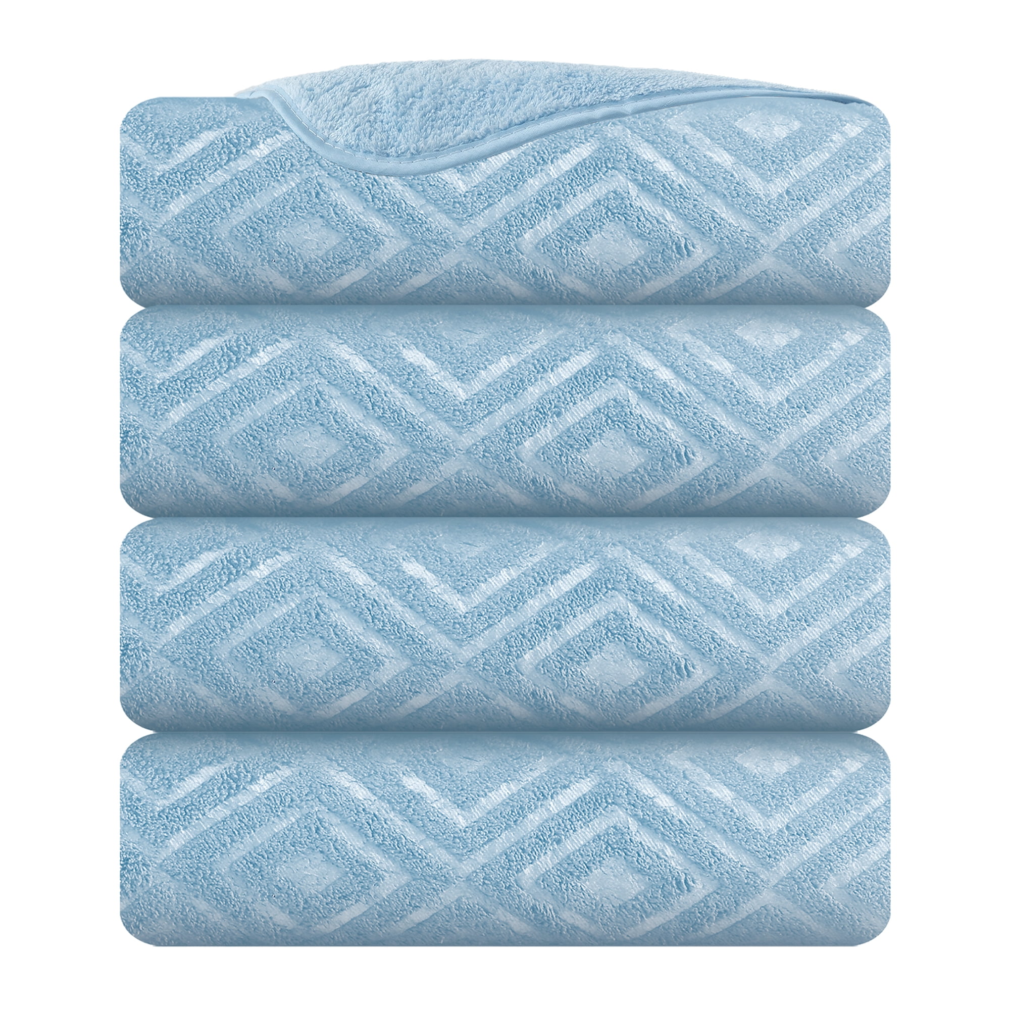 Jessy Home 4 Pack Bath Towels Blue Oversized Bath Sheet 35"x70"-600 GSM Soft Extra Large Bath Towel Set