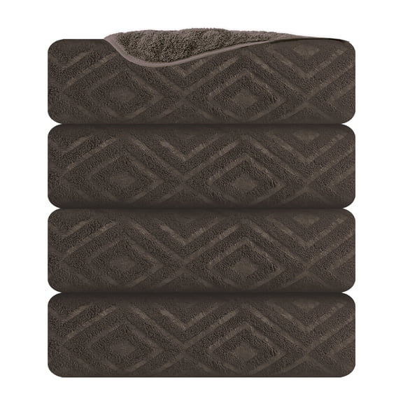 Jessy Home 4 Pack Bath Towels Brown Oversized Bath Sheet 35"x70"-600 GSM Soft Extra Large Bath Towel Set