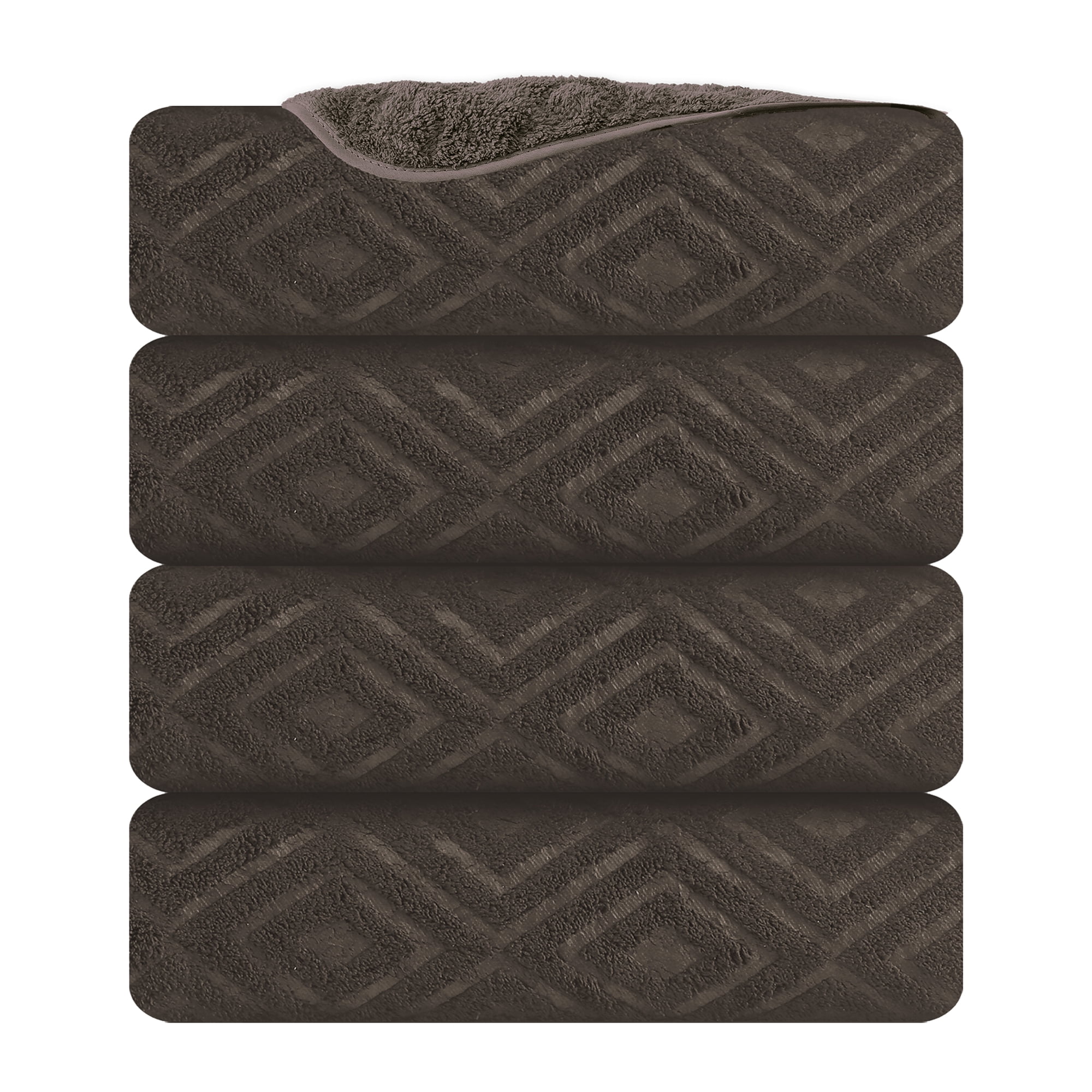 Jessy Home 4 Pack Bath Towels Brown Oversized Bath Sheet 35"x70"-600 GSM Soft Extra Large Bath Towel Set