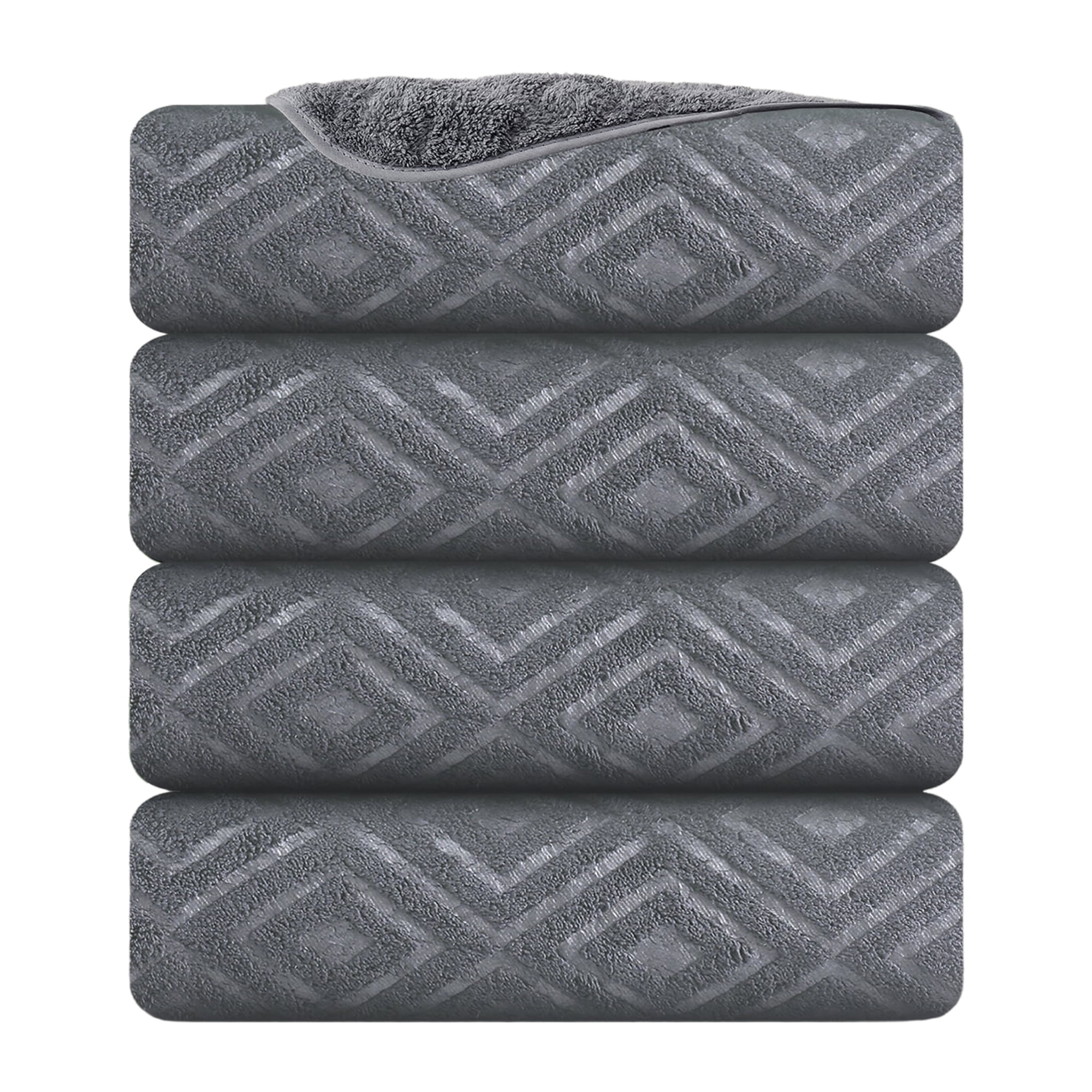 Jessy Home 4 Pack Bath Towels Dark Gray Oversized Bath Sheet 35"x70"-600 GSM Soft Extra Large Bath Towel Set
