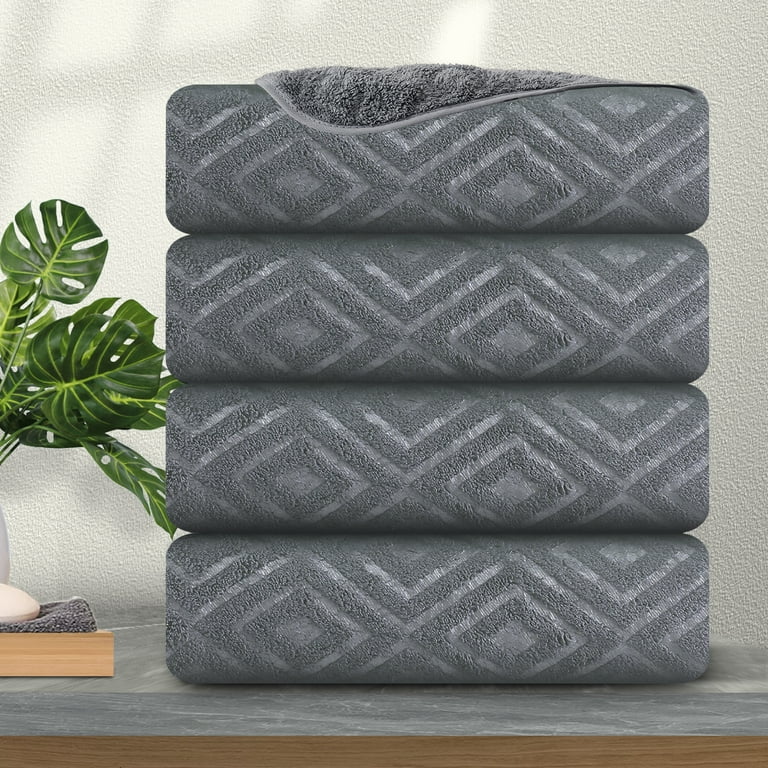 Bathroom Towel Set Dark Gray 4Pack-35x70,600GSM Ultra Soft Microfibers  Large Plush Bath Sheet, Highly Absorbent Quick Dry Oversized Towels Spa  Hotel