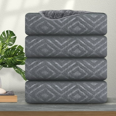 Jessy Home 4 Pack Dark Gray Oversized Bath Towels 35"x70"-600 GSM Soft Extra Large Bath Towel Set