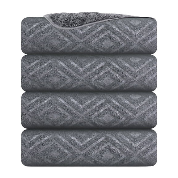 Jessy Home 4 Pack Bath Towels Dark Gray Oversized Bath Sheet 35"x70"-600 GSM Soft Extra Large Bath Towel Set