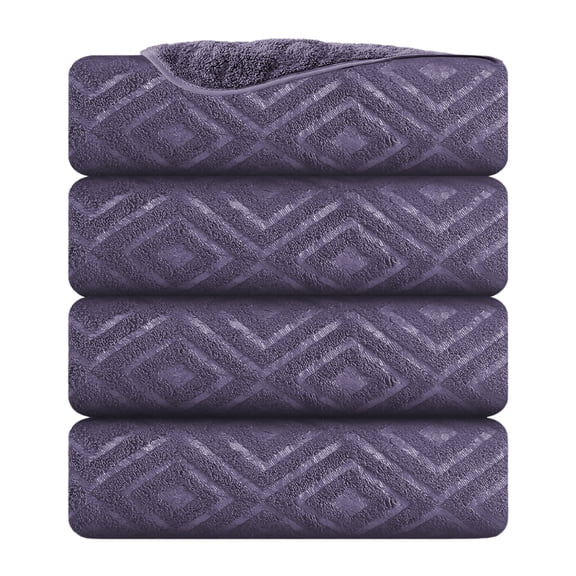 Jessy Home 4 Pack Bath Towels Dark Purple Oversized Bath Sheet 35"x70"-600 GSM Soft Extra Large Bath Towel Set