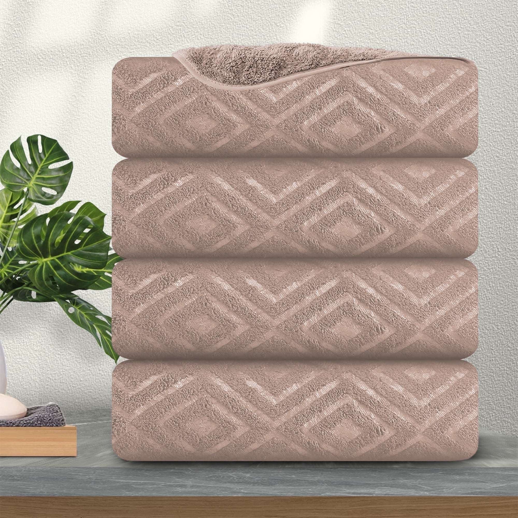 Jessy Home 4 Pack Flesh Pink Oversized Bath Towels 35"x70"-600 GSM Soft Extra Large Bath Towel Set - Walmart.com