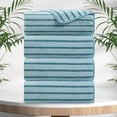 thumbnail image 1 of Jessy Home 4 Pack Green Pine Bicolor bar Stripe Large Bath Towels Set Oversized Bath Sheet Soft Towel Set, 1 of 7
